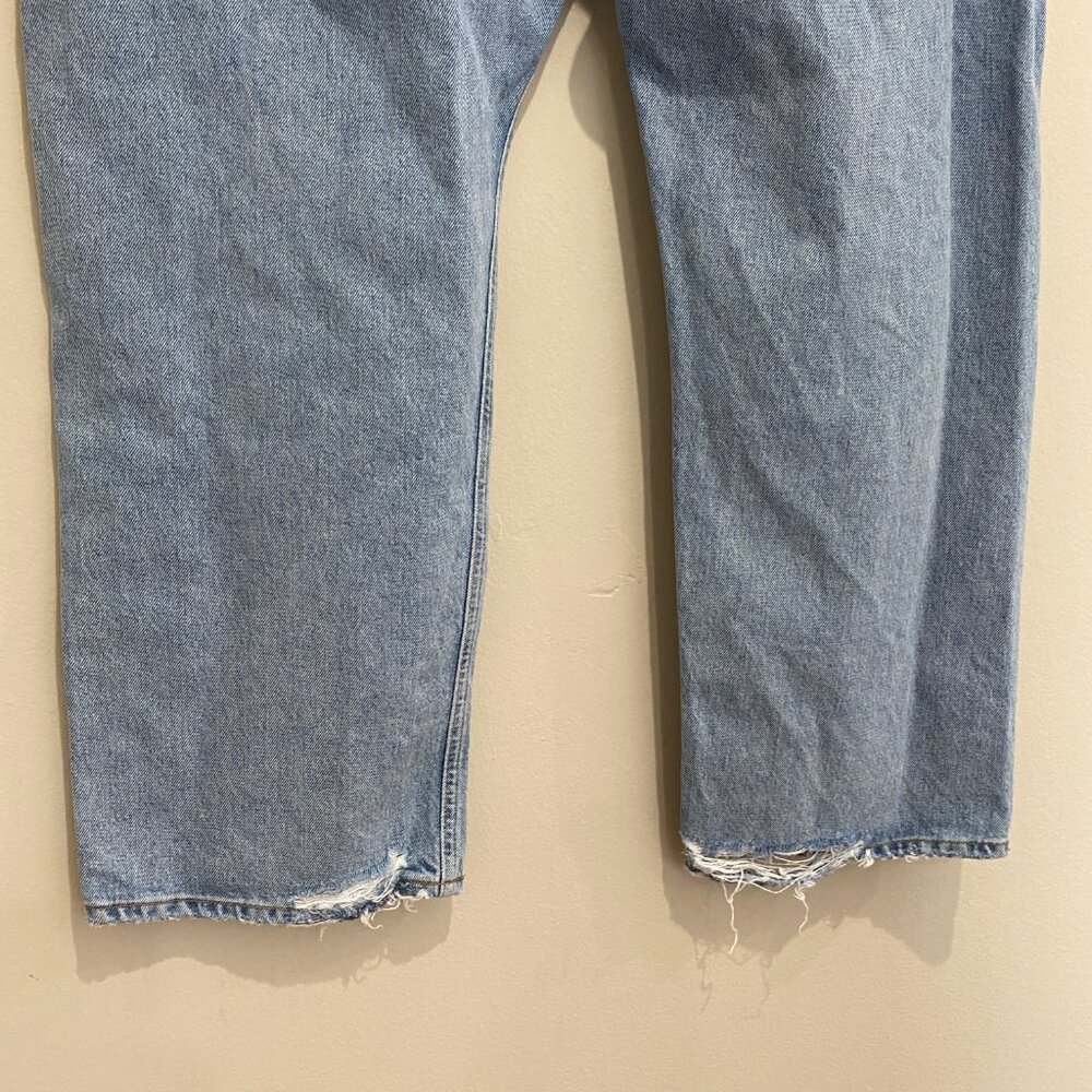 Agolde 90s Crop Distressed Jeans *Echo* Sz 34 - Picture 9 of 14